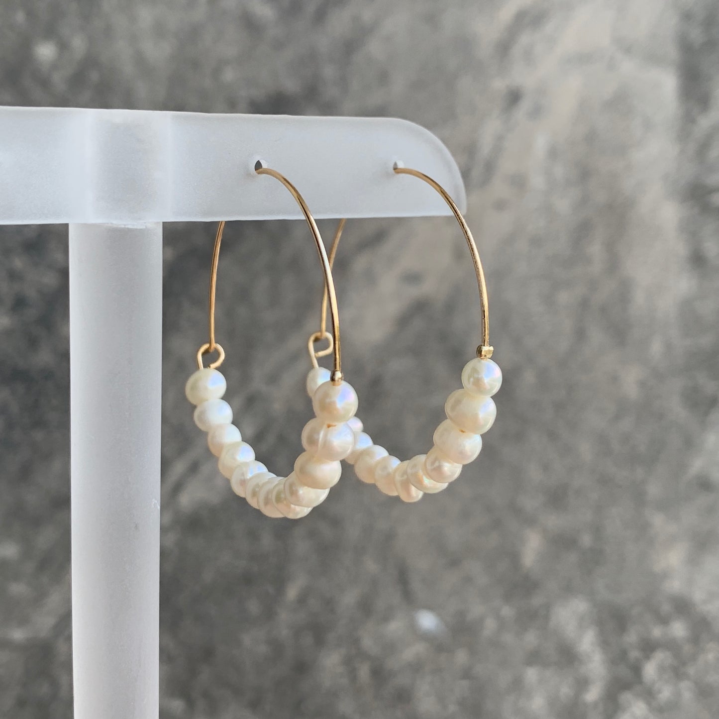 Arracadas medianas con PERLITAS