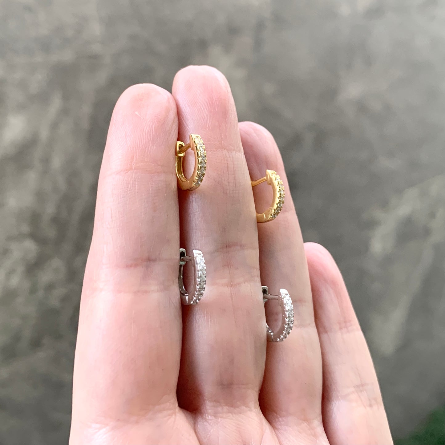 Arracadas MINI de plata con ZIRCONIAS