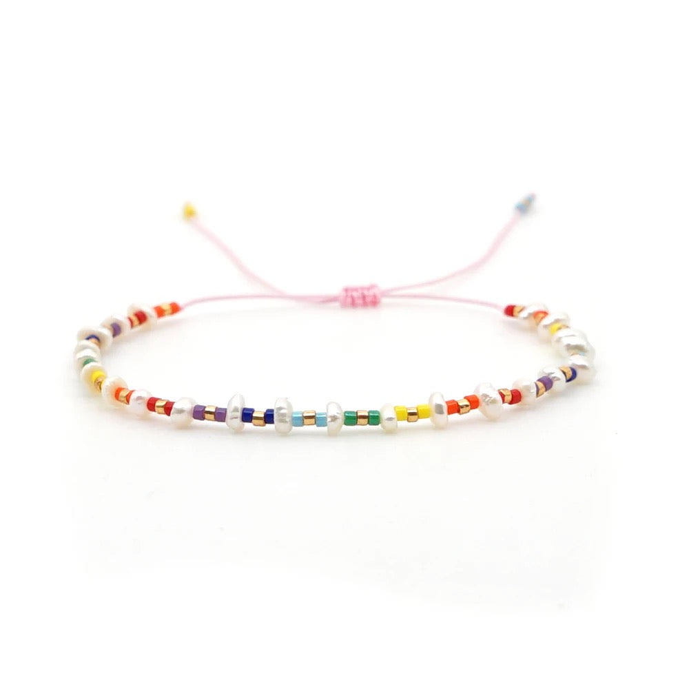 Pulseras de chaquiras de COLORES y PERLITAS