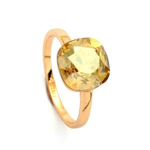 Anillo con cristal SWAROVSKI AMBAR cuadrado