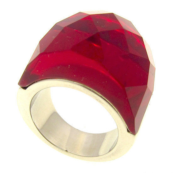 Anillo de Swarovski estilo Nirvana en Rojo
