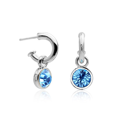 Arete PLATEADO con cristal SWAROVSKI Colgante