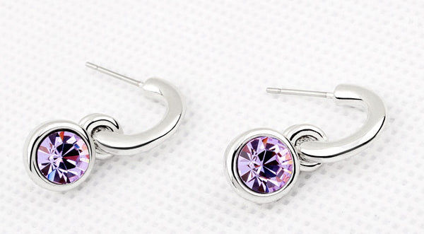 Arete PLATEADO con cristal SWAROVSKI Colgante