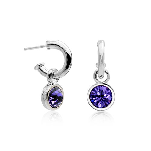 Arete PLATEADO con cristal SWAROVSKI Colgante