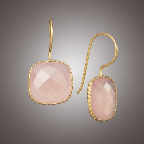 Arete de PLATA con Piedra CUADRADA Chica