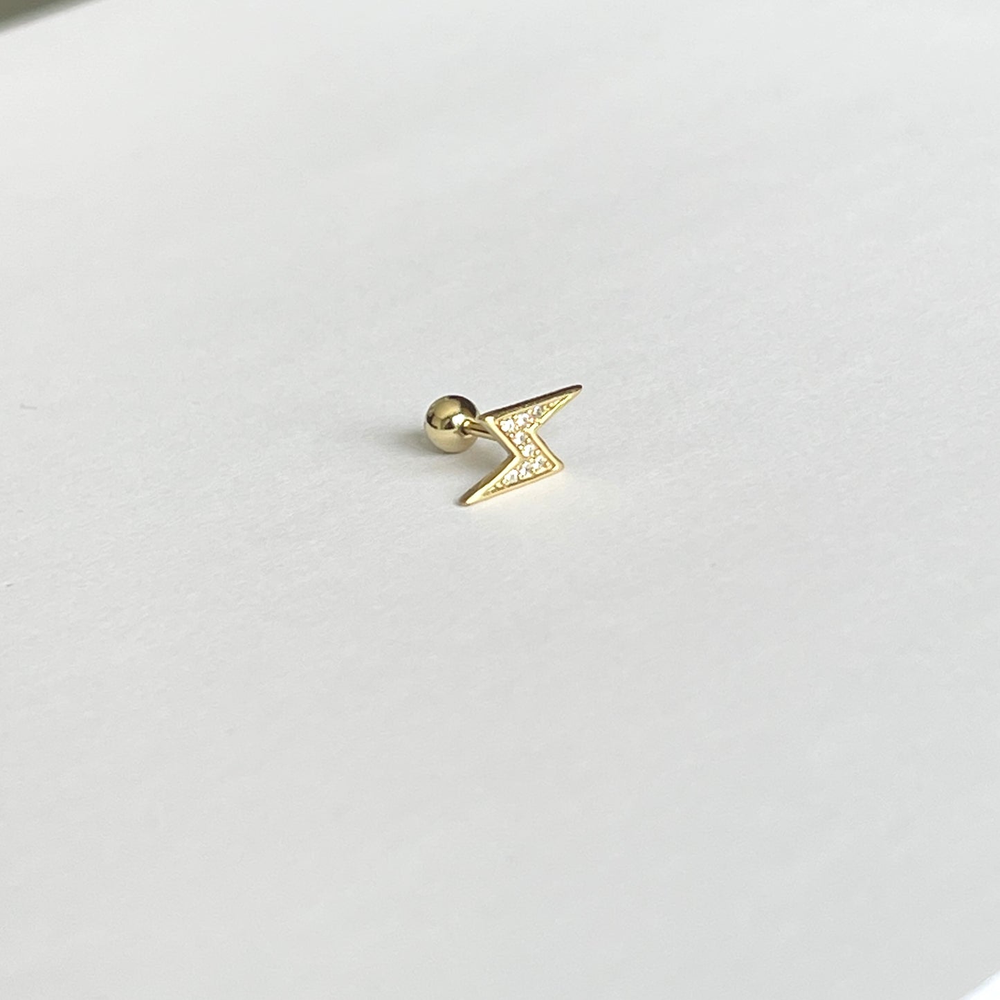 Aretes para PIERCING de PLATA .925 y BAÑO DE ORO con BOLITA