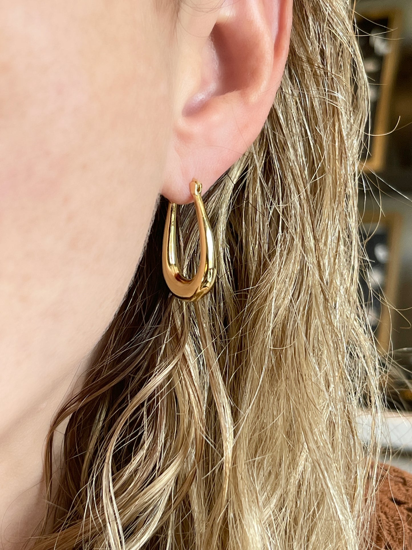 Arracadas OVALADAS LARGAS de PLATA .925