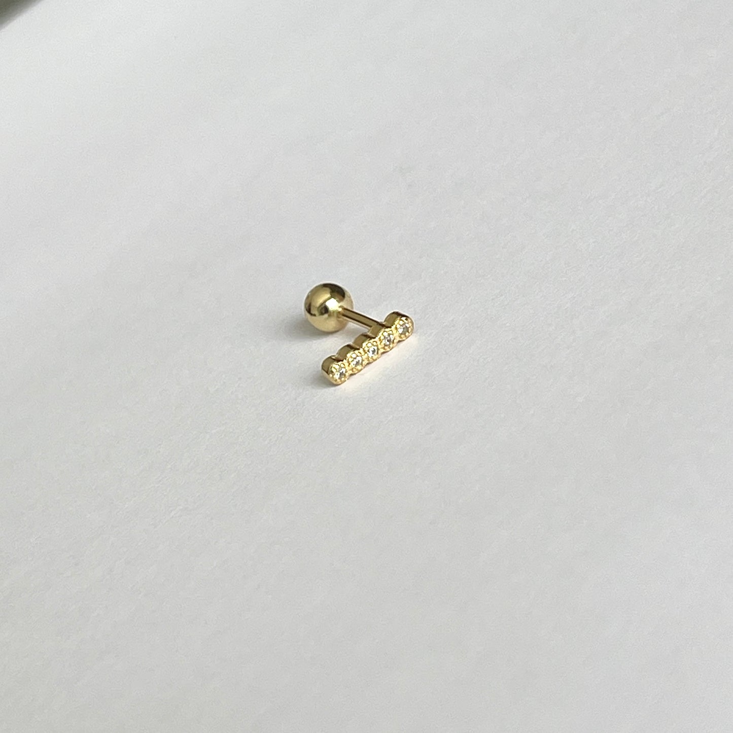 Aretes para PIERCING de PLATA .925 y BAÑO DE ORO con BOLITA