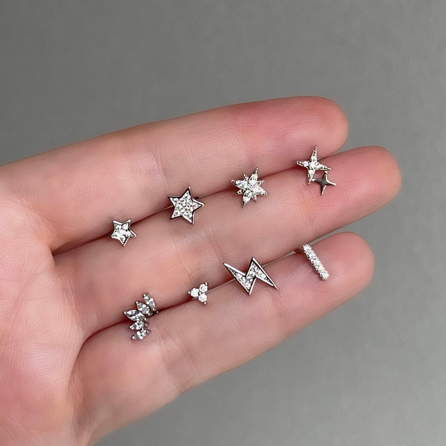 Aretes para PIERCING de PLATA .925 con BOLITA