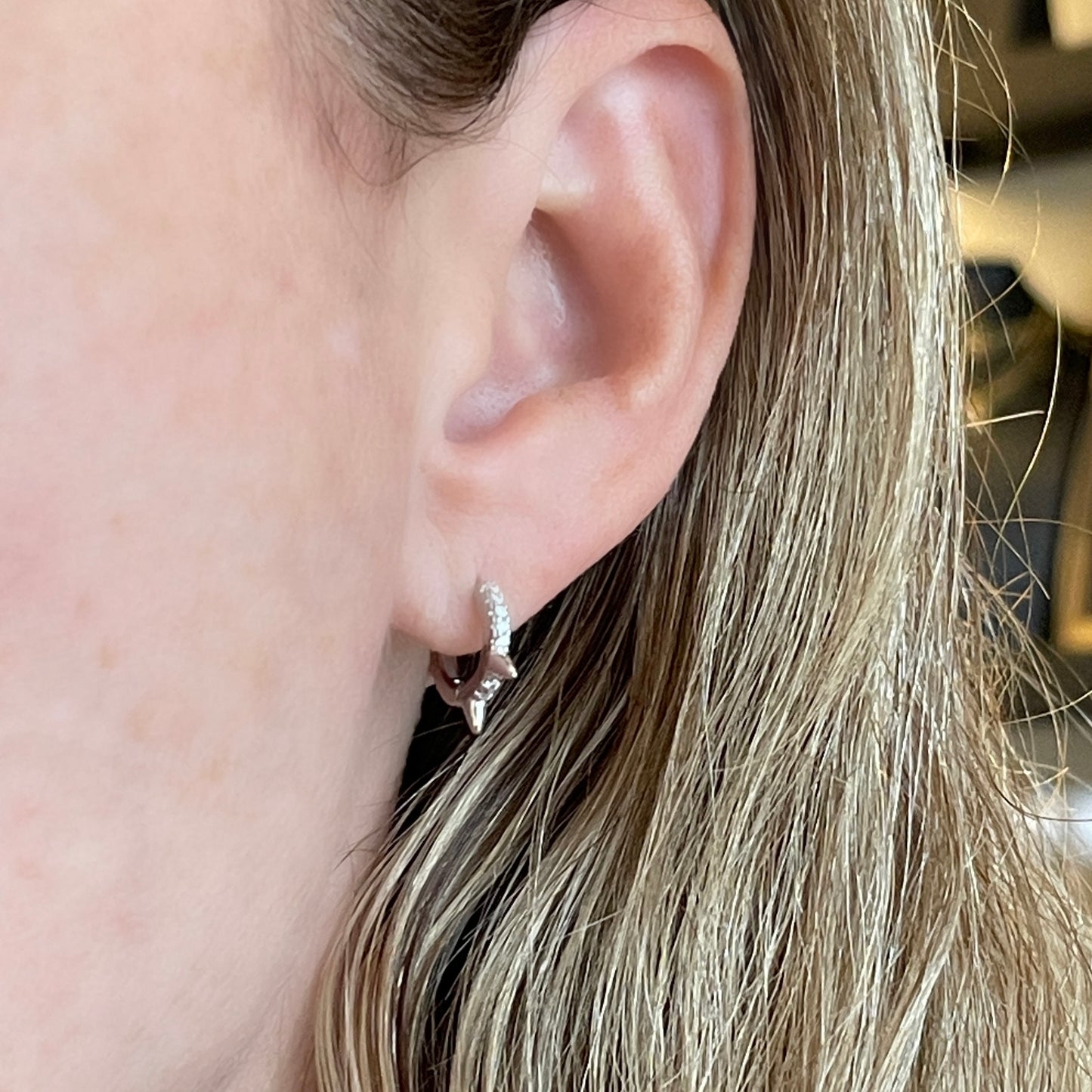 Arracadas MINIS de plata con PICOS y ZIRCONIAS