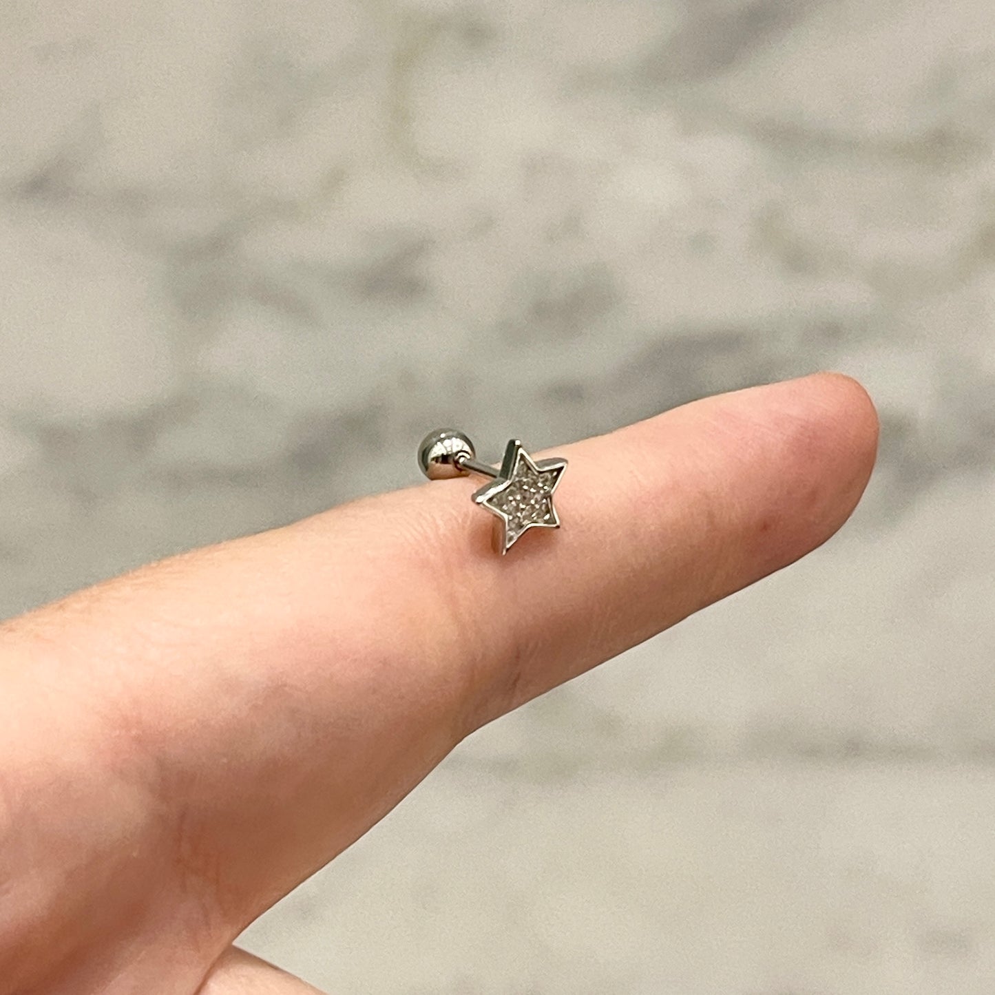 Aretes para PIERCING de PLATA .925 con BOLITA