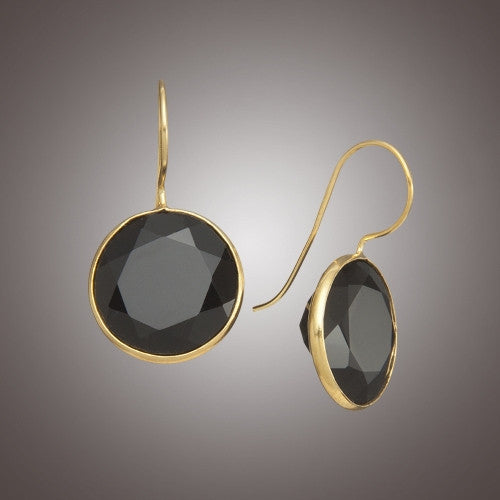 Arete de plata con PIEDRA REDONDA Chica