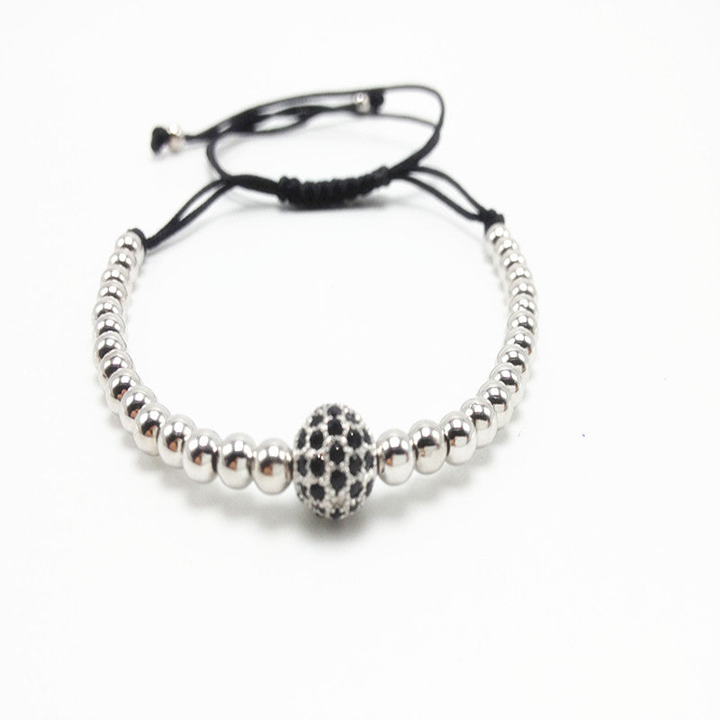 Pulseras AJUSTABLES UNISEX de bolitas de ACERO INOXIDABLE con BOLITA MAS GRANDE