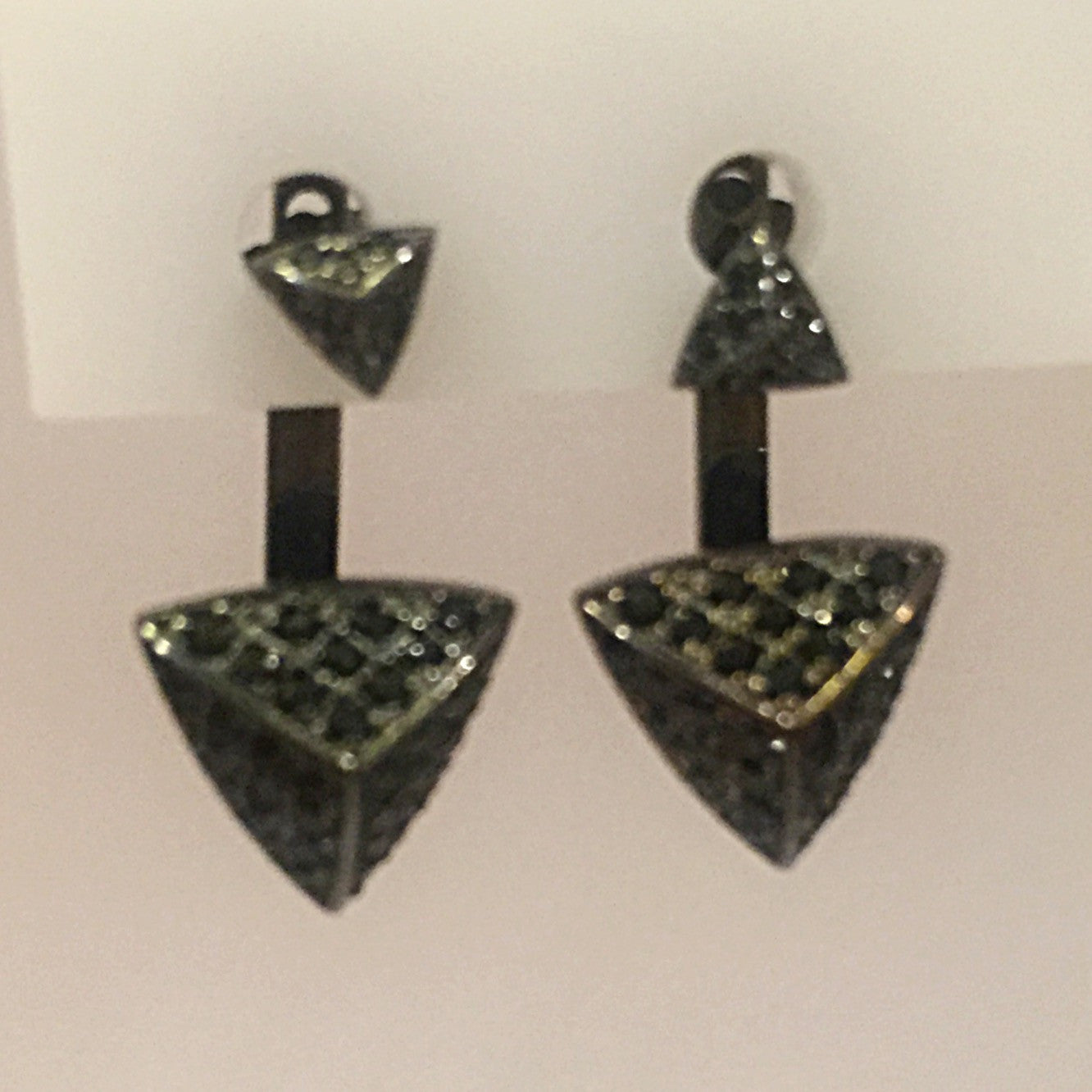 Arete de PLATA Doble de triangulo con ZIRCONIAS