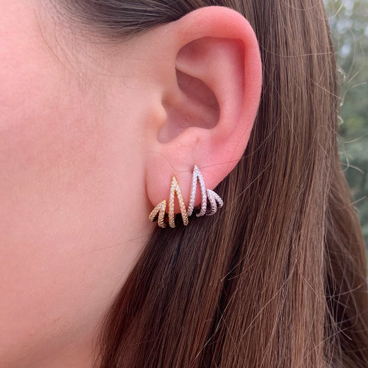 Aretes de plata con ZICRONIAS