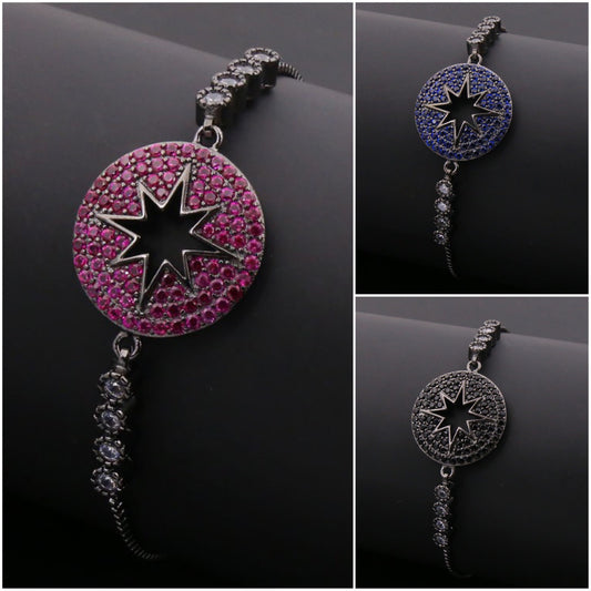 Pulsera Ajustable de CIRCULO con ESTRELLA con zirconia