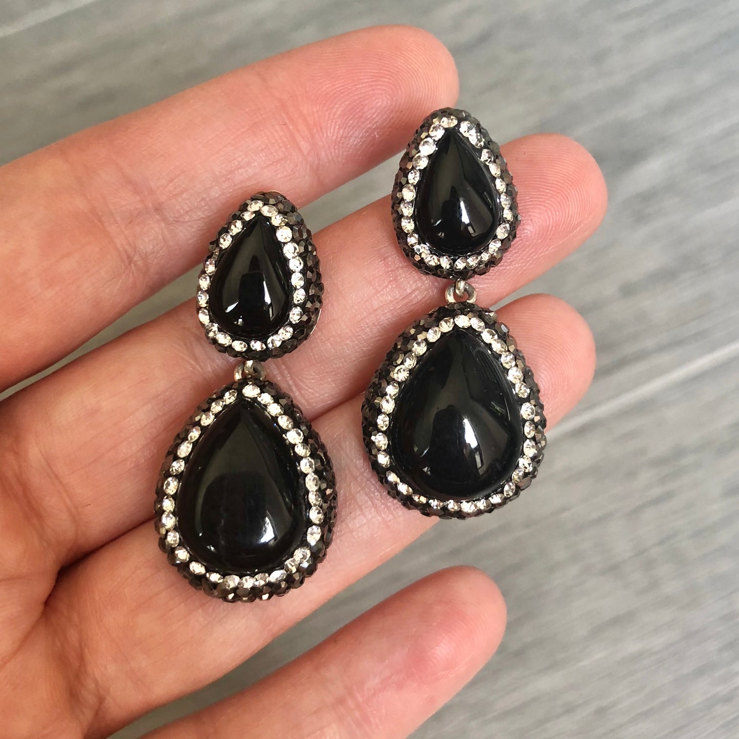 Aretes TURCOS de plata .925 DOBLES de PIEDRAS NATURALES