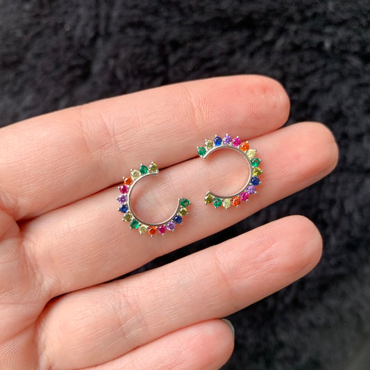 Arete (Broquel) de circulo INCOMPLETO de COLORES