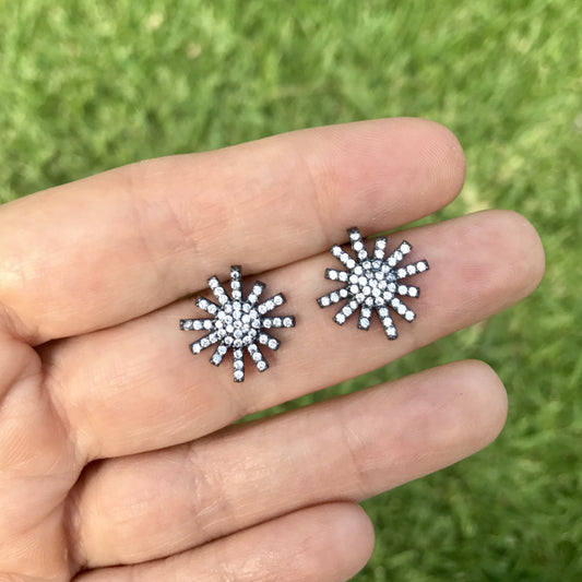 Aretes de plata de SOL con ZIRCONIAS MEDIANO