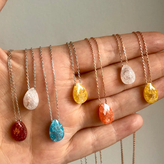 Cadenitas de plata .925 con dije de GOTITA DE OPALO