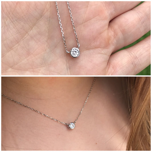 Cadenita CHOKER de plata con ZIRCONIA