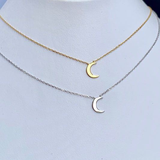 Cadenita CHOKER de PLATA con dije de LUNA