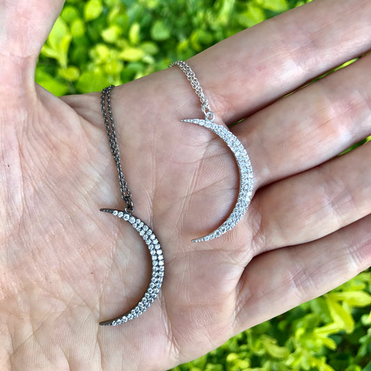 Cadenita de plata .925 con dije de LUNA con ZIRCONIAS