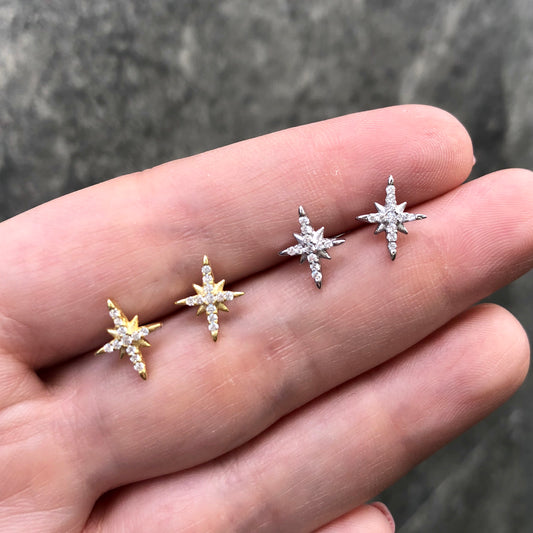 Arete de plata .925 ESTRELLITA con ZIRCONIAS