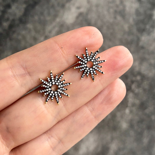 Arete de PLATA de ESTRELLA COMBINADA con ZIRCONIAS