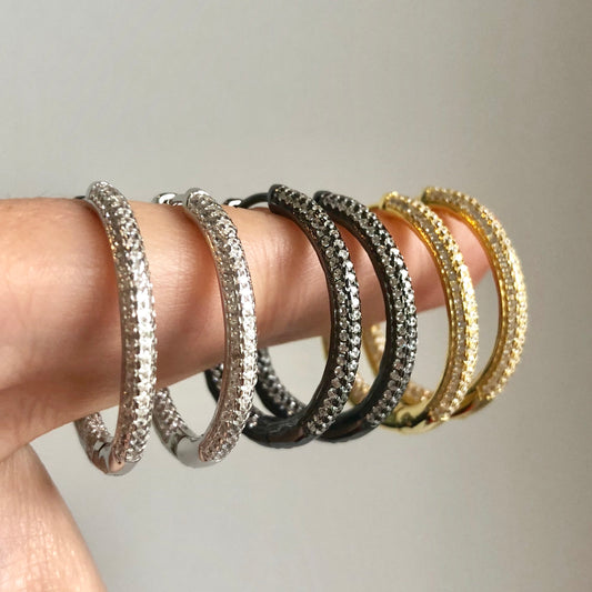 Arracada de PLATA cubierta con ZIRCONIAS
