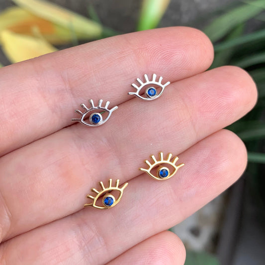 Aretes de PLATA de OJITO con PESTAÑAS