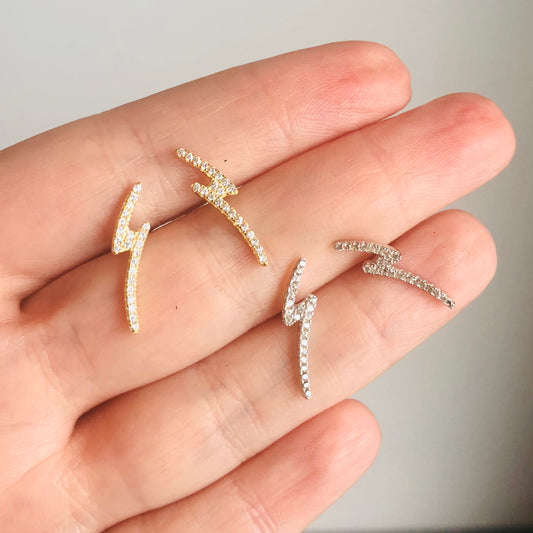 Aretes de PLATA de RAYO cubierto con ZIRCONIAS