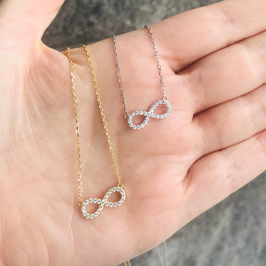 Cadenita de PLATA de INFINITO cubiertos con ZIRCONIAS