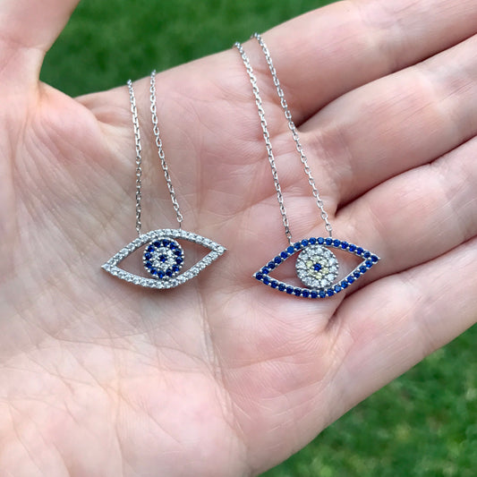 Cadenita de plata .925 con OVALO HORIZONTAL HUECO con OJO