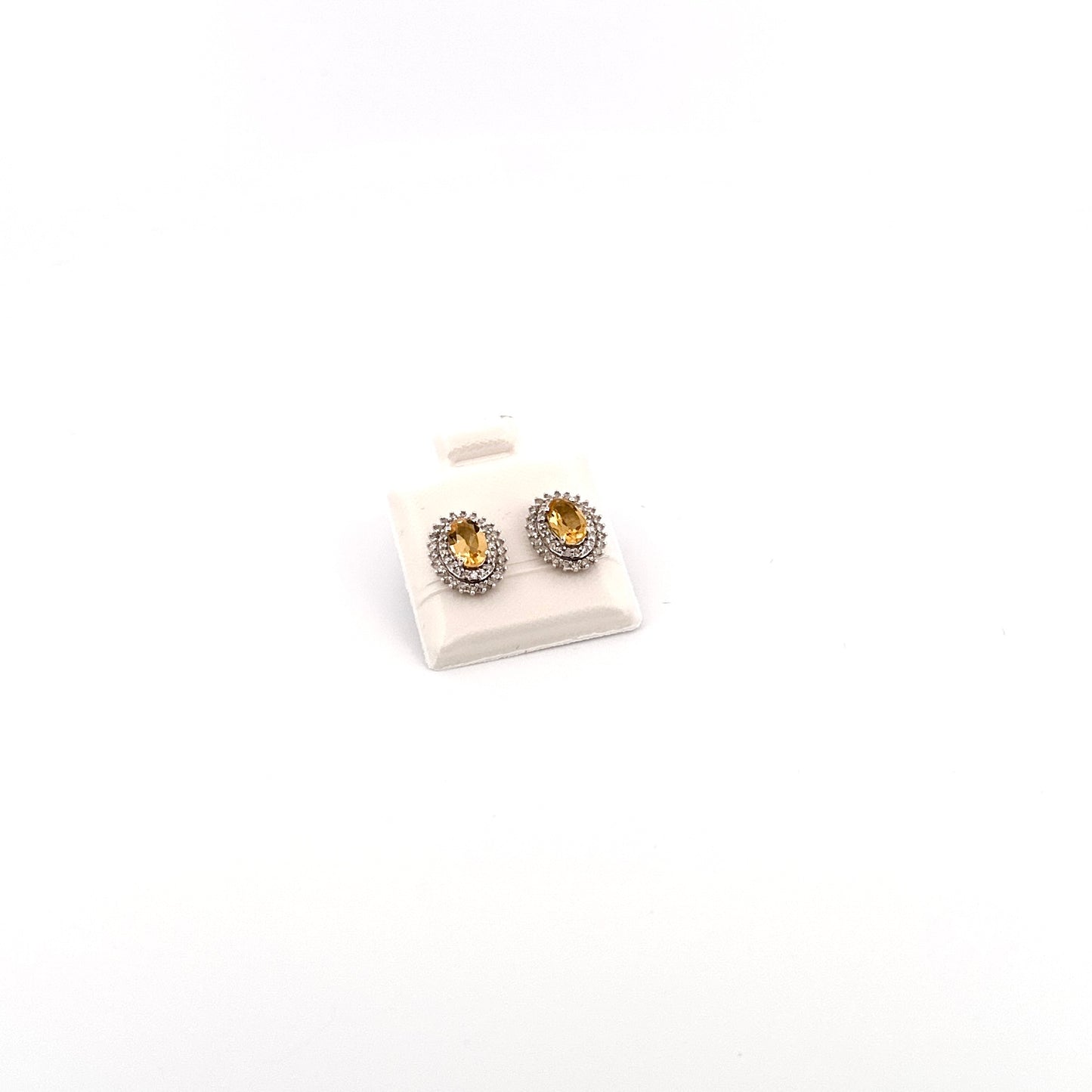 Aretes de ORO con Citrina y Diamantes